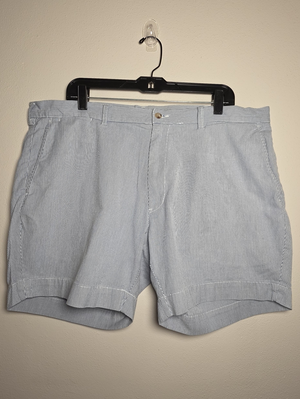 Polo by Ralph Lauren Light Blue Pinstripe Flat Front Shorts